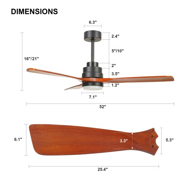 52 inch wood Ceiling Fan with Lights Sale