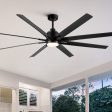 72  Supper Large Integrated LED Light Ceiling Fan with Black ABS Blade Online Sale