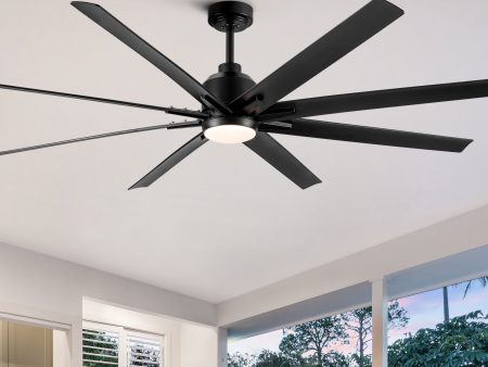 72  Supper Large Integrated LED Light Ceiling Fan with Black ABS Blade Online Sale