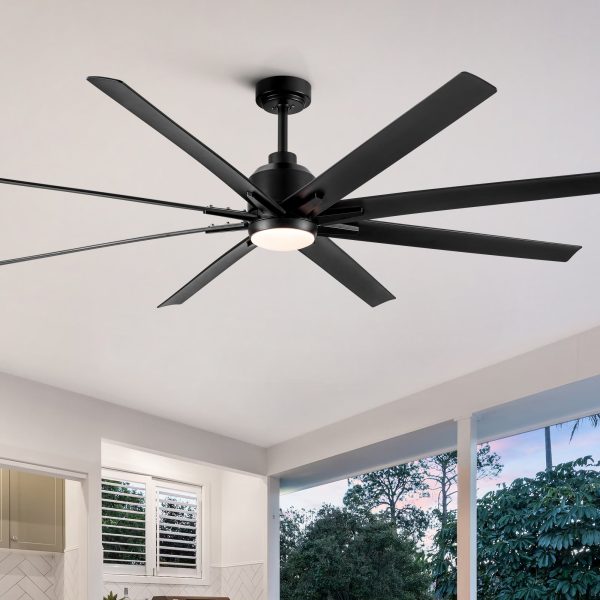 72  Supper Large Integrated LED Light Ceiling Fan with Black ABS Blade Online Sale