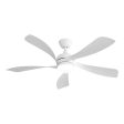 52 Inch Modern Ceiling Fan With 5 ABS Blades Remote Control Reversible DC Motor White For Bedroom Fashion