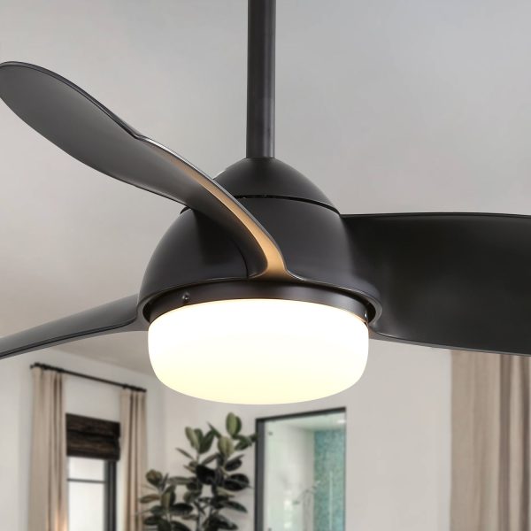 42 Inch Indoor ABS Ceiling Fan With 6 Speed Remote Control Dimmable Reversible DC Motor With Light Hot on Sale