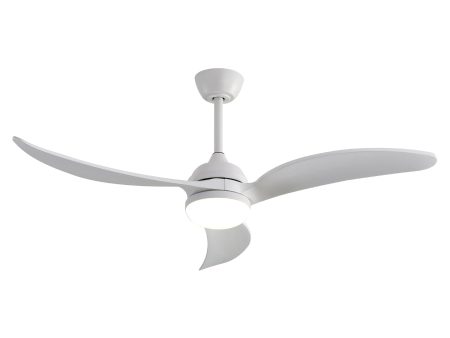 52 Inch Indoor Ceiling Fan With Dimmable Led Light 3 Solid Wood Blades Remote Control Reversible DC Motor White For Living Room Online now