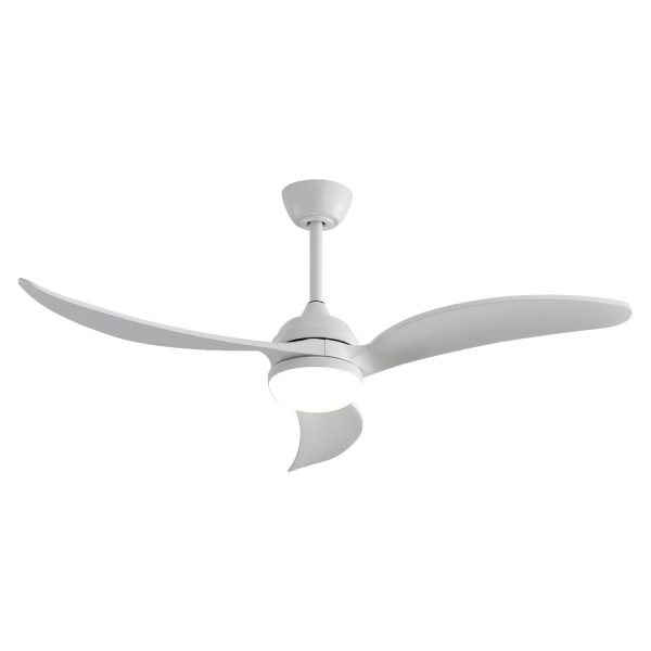 52 Inch Indoor Ceiling Fan With Dimmable Led Light 3 Solid Wood Blades Remote Control Reversible DC Motor White For Living Room Online now