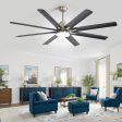 66 Inch Low Profile ABS Ceiling Fan with Dimmable Lights and Smart Remote Control 6 Speed Reversible Noiseless DC Motor for Indoor For Sale