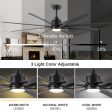 72   Indoor Smart Black Ceiling Fan with LED light and App Remote Control Online Sale