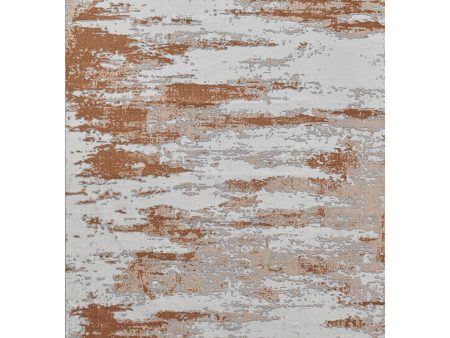 ZARA Collection Abstract Design Gray Brown Rust Machine Washable Super Soft Area Rug on Sale