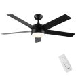 52 inch indoor 5 plywood black ceiling fan with light Sale