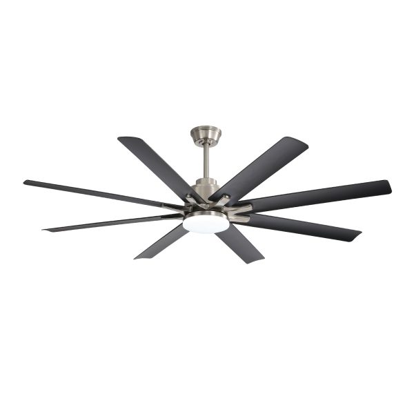 66 Inch Low Profile ABS Ceiling Fan with Dimmable Lights and Smart Remote Control 6 Speed Reversible Noiseless DC Motor for Indoor For Sale