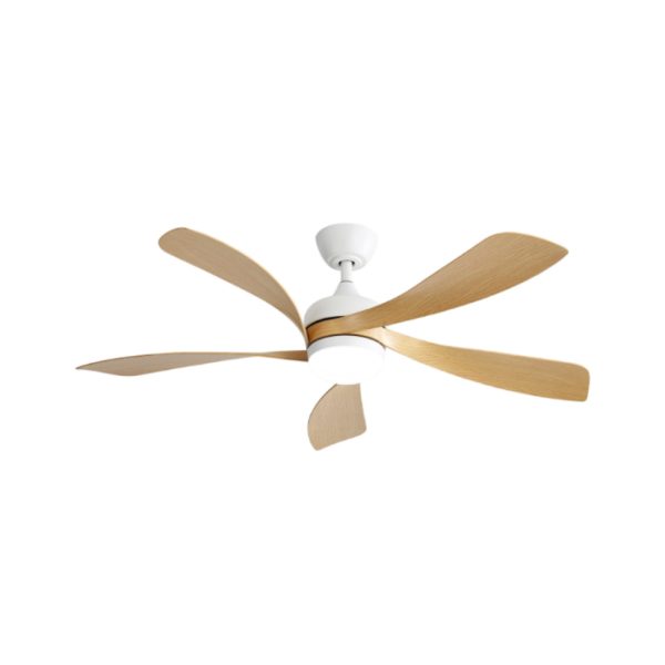 52 Inch Modern Ceiling Fan With 3 Color Dimmable Led Light 5 ABS Blades Remote Control Reversible DC Motor Fashion