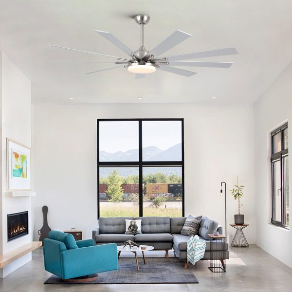 72 in Integrated LED Brushed Nickel Smart Ceiling Fan with Remote Control Online