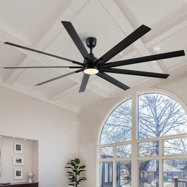 84 In Super Large Black Ceiling Fan with Remote Control Online now