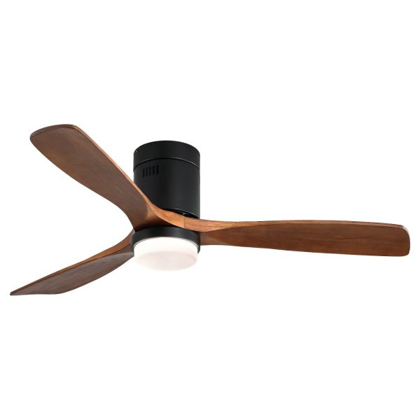 52 Inch Indoor Ceiling Fan With Lights 3 Solid Wood Fan Blade Noiseless Reversible Motor Remote Control With Light For Discount