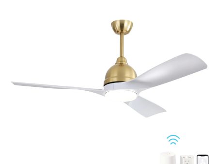 54 Inch Modern ABS Ceiling Fan 6 Speed Remote Control Dimmable Reversible DC Motor With Light and Smart APP Control Online Hot Sale