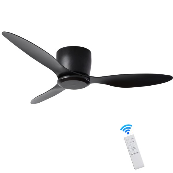 42  Flush Mount Ceiling Fan without  light,  3 Reversible Blades, with 6 Speeds Reversible DC Motor,Low Profile  Ceiling Fan with no light for Living Room Kitchen Bedroom For Discount