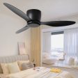 52  Flush Mount Ceiling Fan without light, 3 Reversible Blades, with 6 Speeds Reversible DC Motor,Low Profile Ceiling Fan with no light for Living Room Kitchen Bedroom For Discount