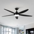 56 In Intergrated LED Ceiling Fan Lighting with Black ABS Blade Discount