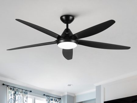 56 In Intergrated LED Ceiling Fan Lighting with Black ABS Blade Discount