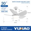 30 In Intergrated LED Ceiling Fan Lighting with White ABS Blade Hot on Sale