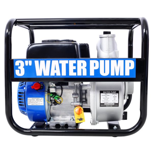 Semi Trash Pump 3 inch, 209cc 7HP 4 stroke OHV ENGINE, Gas Powered Semi Trash Water Pump  50 ft Discharge Hose, 12 ft Suction Hose with Complete Fittings,EPA compliant Discount