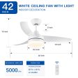 42 In Intergrated LED Ceiling Fan Lighting with White ABS Blade Discount