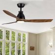 52 inch indoor black ceiling fan with LED light Online now