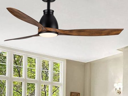 52 inch indoor black ceiling fan with LED light Online now