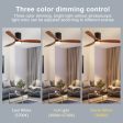 52 Inch Indoor Ceiling Fan With Lights 3 Solid Wood Fan Blade Noiseless Reversible Motor Remote Control With Light For Discount