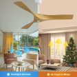 52 Inch Modern Ceiling Fan With 3 ABS Blades Remote Control Reversible DC Motor Without Light For Living Room on Sale