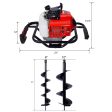 2.7HP Post Hole Digger 63cc Gas-Powered 2-Stroke Auger Digging Drill Shaft Size 3 4  ,EPA certificated with L6 +L10  DRILL BITS For Sale