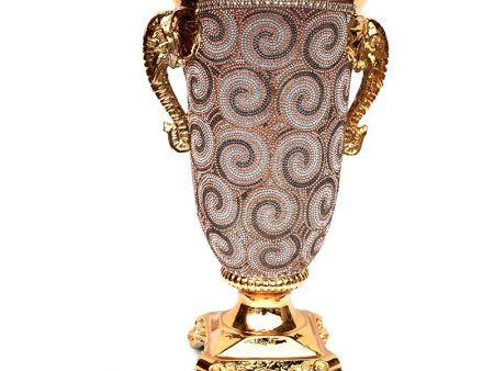 Ambrose Chrome Plated Crystal Embellished Ceramic Vase Online Hot Sale