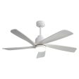 52 Inch Modern Ceiling Fan With Dimmable LED Light 5 Solid Wood Blades Smart Remote Control Reversible DC Motor Discount