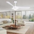 56 In.Intergrated LED Ceiling Fan with White ABS Blade Fashion