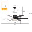 52 Inch Indoor Modern LED Ceiling Fan with Light and Remote Control, Reversible 6 Blades , Reversible Motor  - (Matte Black) Cheap