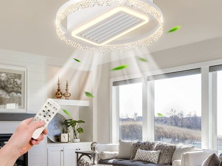 20inch Modern Leafless Ceiling Fan with Remote Control Removable and Washable, Reversible Motor Hot on Sale