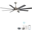 66 Inch Low Profile ABS Ceiling Fan with Dimmable Lights and Smart Remote Control 6 Speed Reversible Noiseless DC Motor for Indoor For Sale