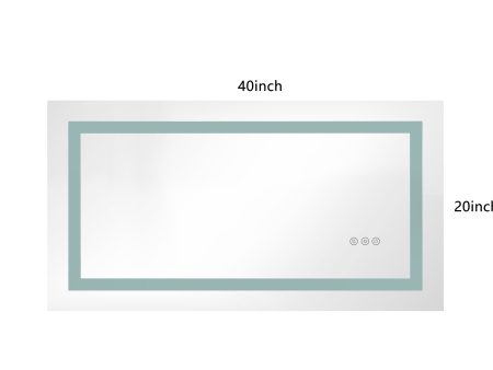 40*20bathroom  led mirror is multi-functional and each function is controlled by a smart touch button. Discount