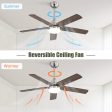 42 Inch Ceiling Fan 5 Blades Noiseless Reversible Dc Motor Remote Control With Led Light Online Hot Sale