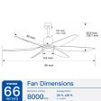 66  Vintage Ceiling Fan  Lighting with Brown Blades in Integrated LED Online Sale