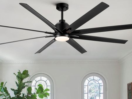 72   Indoor Smart Black Ceiling Fan with LED light and App Remote Control Online Sale