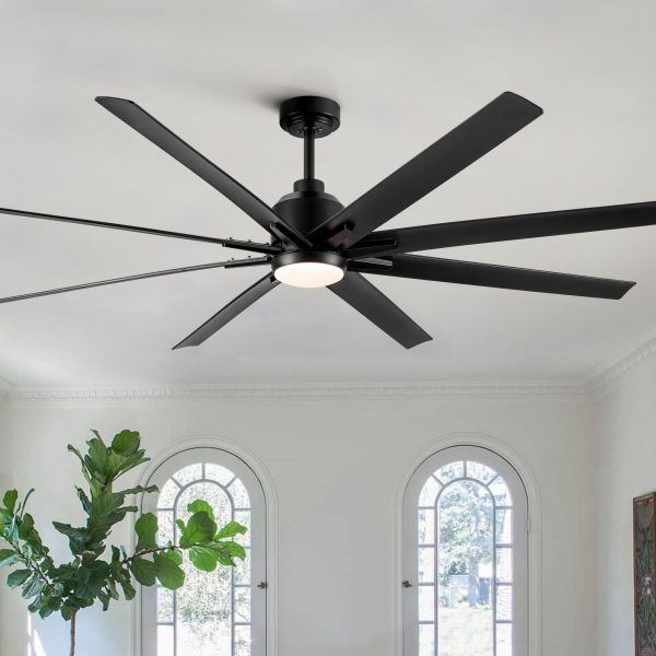 72   Indoor Smart Black Ceiling Fan with LED light and App Remote Control Online Sale