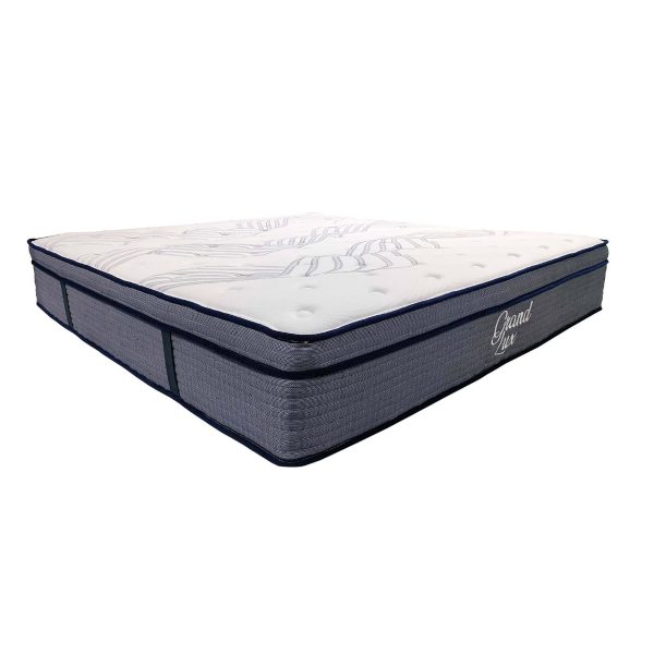 14 in. Hybrid Plush King Size Foam Mattress, Soft Polyester Knit Cover, Multi-Layer Foam Mattress, White Gray Fashion