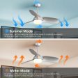 42 Inch Modern ABS Ceiling Fan With 6 Speed Remote Control Dimmable Reversible DC Motor With Light Discount