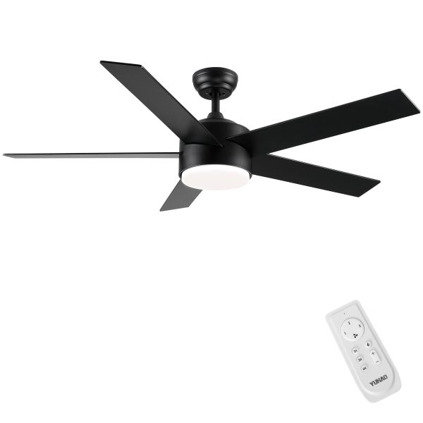 52 inch indoor 5 plywood black ceiling fan with light Sale