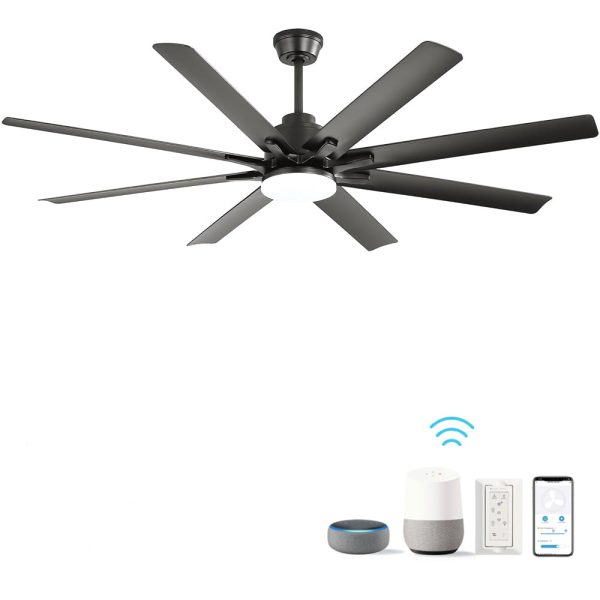 66 Inch Modern Ceiling Fan with Lights and Smart Remote Control 6 Speed Reversible Noiseless DC Motor for Indoor For Cheap