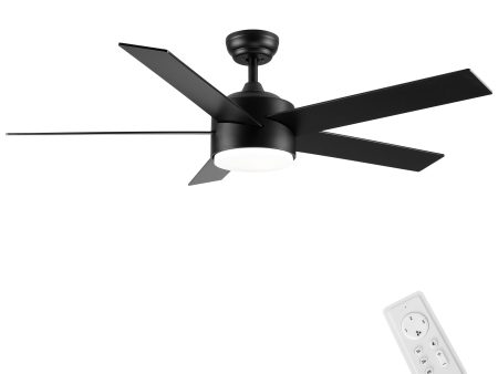 52 inch indoor 5 plywood black ceiling fan with light Sale