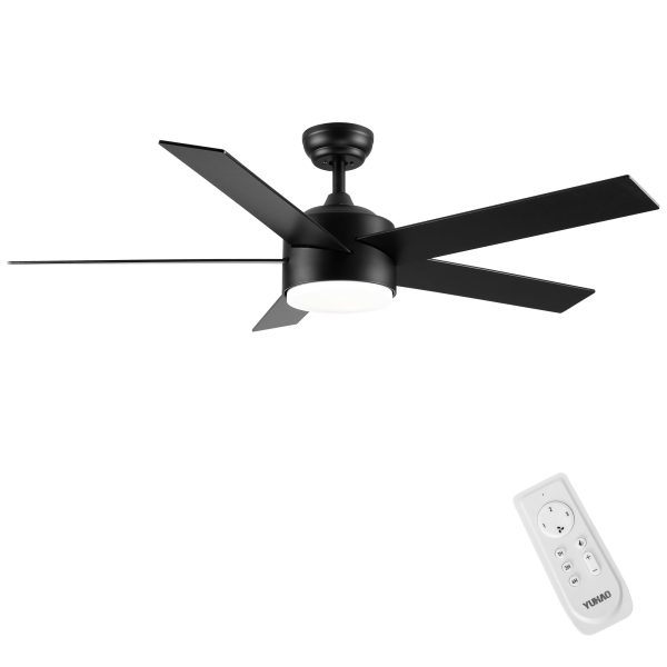 52 inch indoor 5 plywood black ceiling fan with light Sale