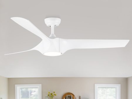 56 In.Intergrated LED Ceiling Fan with White ABS Blade Fashion