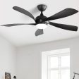 52 Inch Modern Ceiling Fan With 3 Color Dimmable 5 ABS Blades Remote Control Reversible DC Motor With Led Light Online Sale