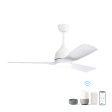 54 Inch White ABS Ceiling Fan 6 Speed Smart Remote Control Dimmable Reversible DC Motor For Living Room Online Sale